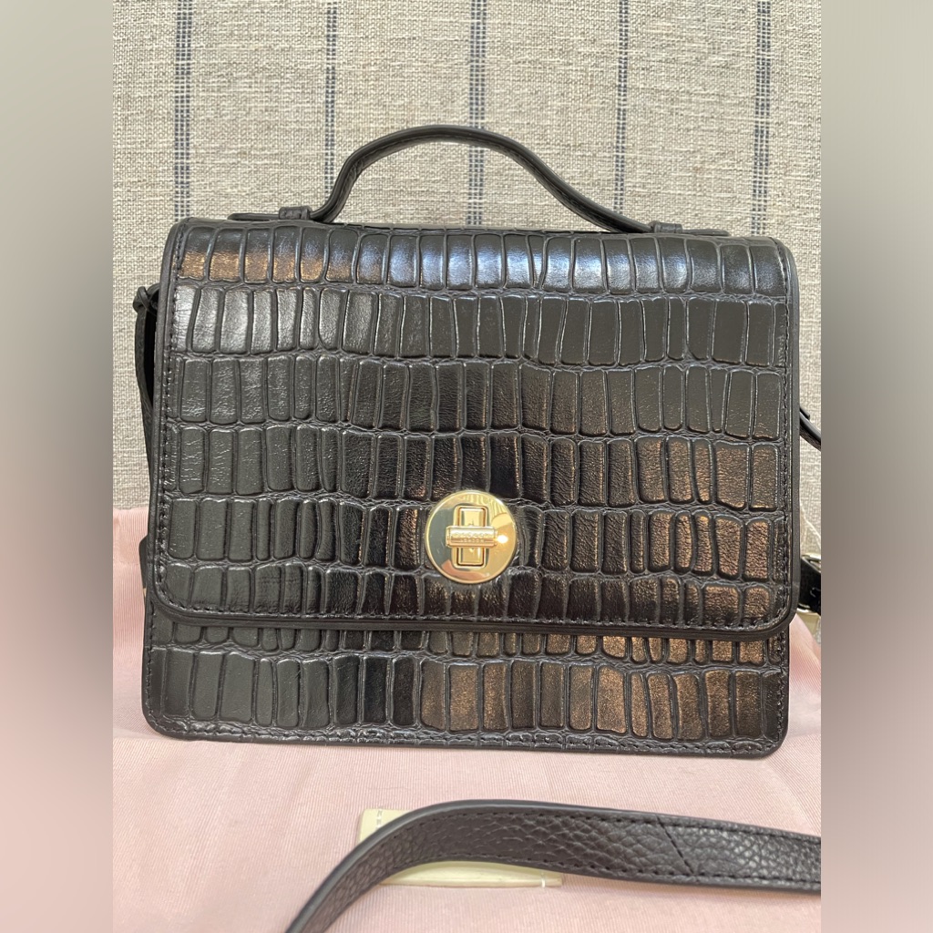 Radley London Black Dorset Street In Croc Embossed Leather
